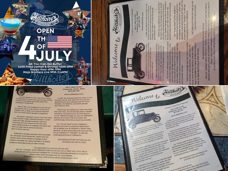 Willhoite's Restaurant Menu