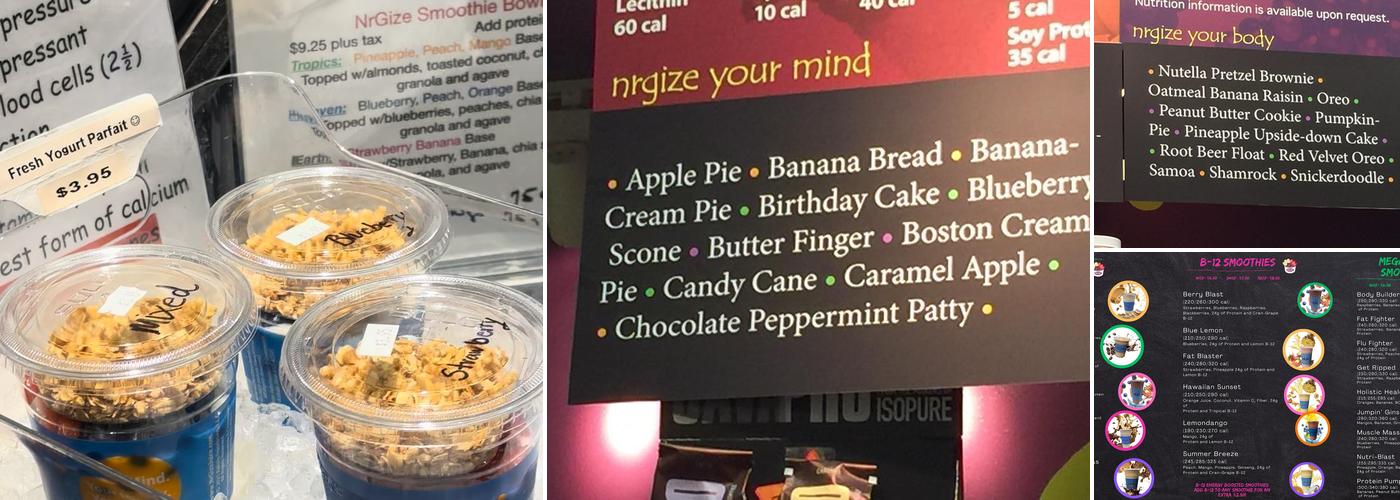 Nrgize Menu
