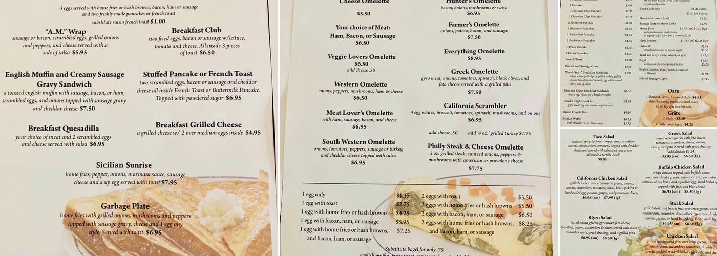 Le cafe Menu