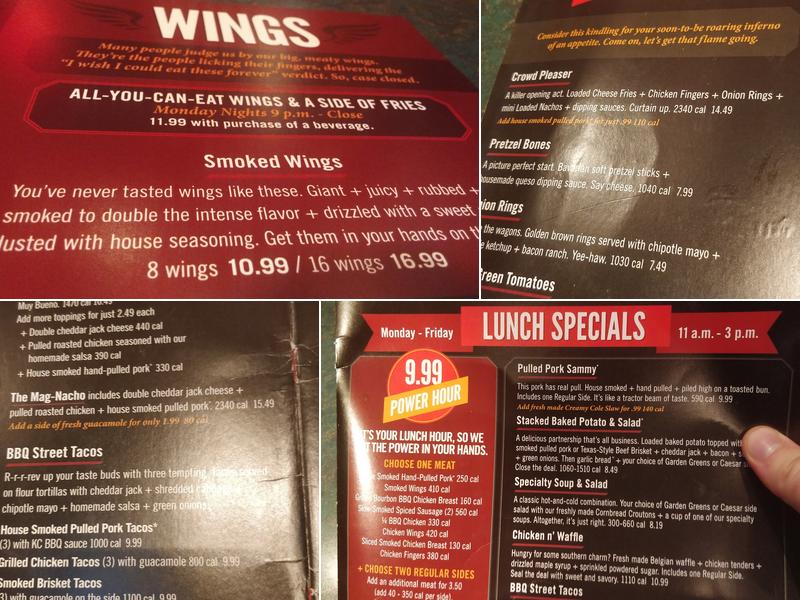 Smokey Bones Tarentum Menu