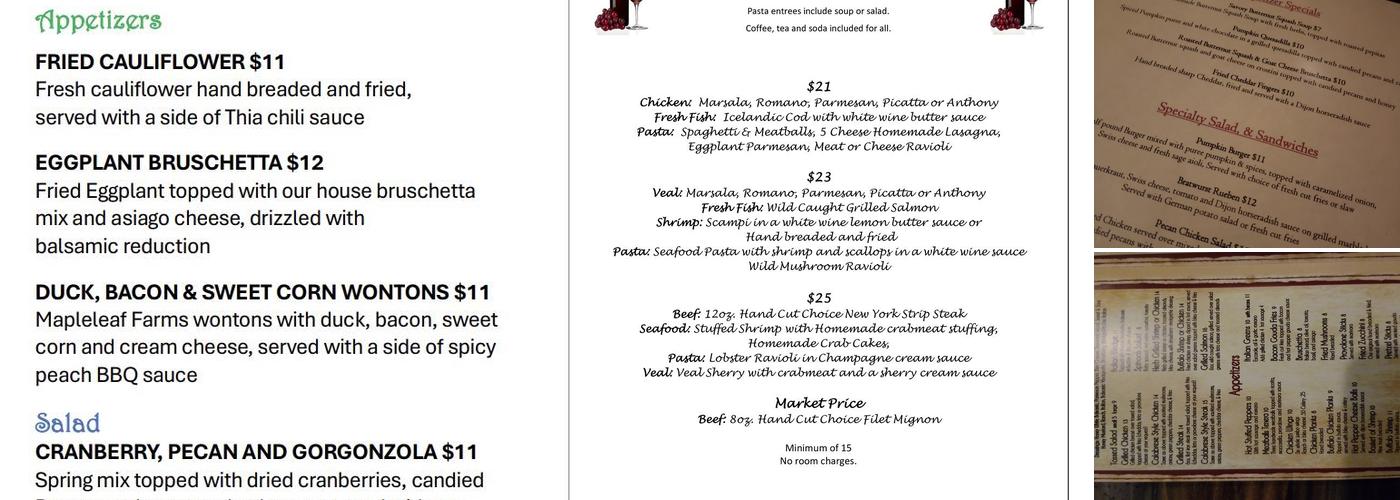 John Anthony's Restaurant and Lounge Menu