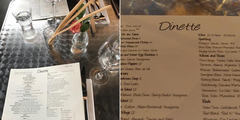 Dinette Menu
