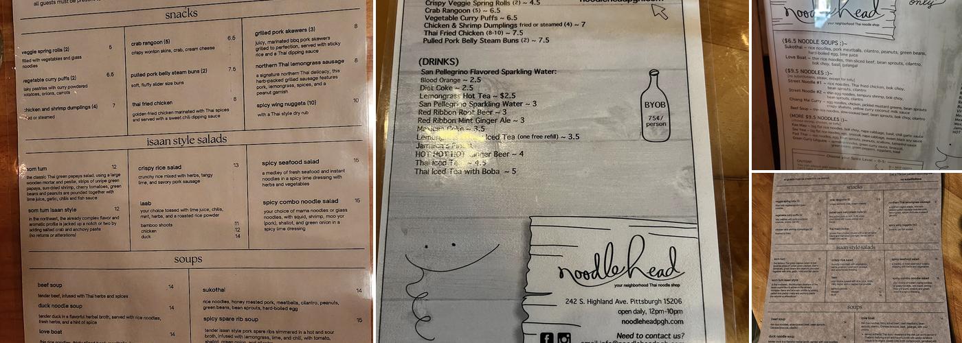 Noodlehead Menu