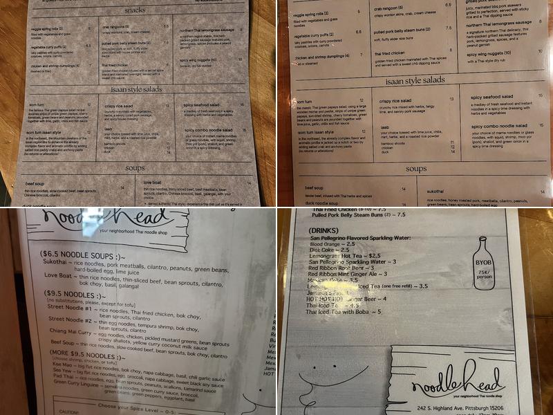 Noodlehead Menu