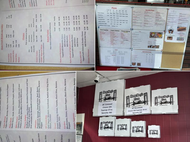 Mama Mary's Pizza Menu