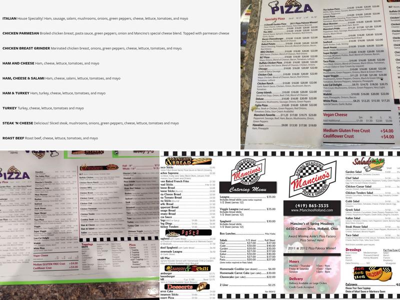 Mancino's Pizza & Grinders Menu