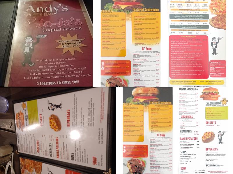Jo-Jo's Original Pizzeria Menu