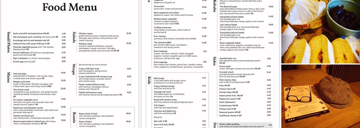 The Lord Nelson Menu