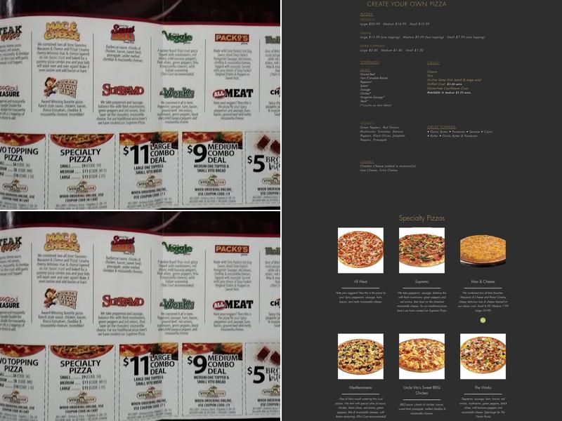 Vito's Pizza and Subs Heatherdowns and Maumee Menu