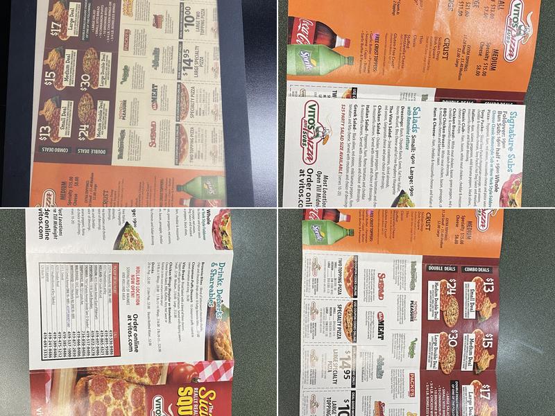 Vito's Pizza and Subs Perrysburg Menu