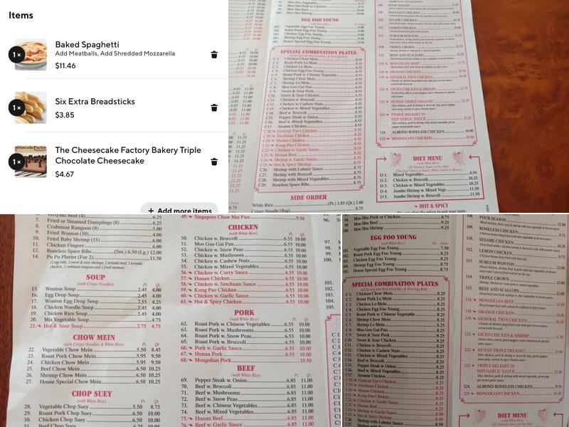China King Menu