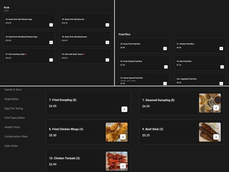 China City Buffet Menu