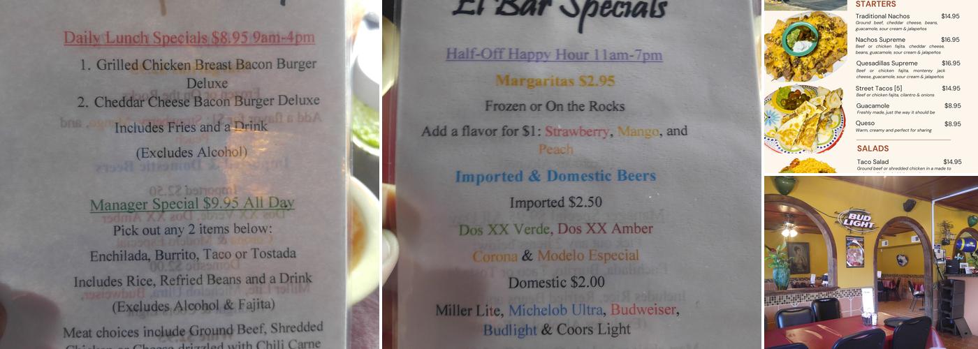 El Sombrero Cafe Menu