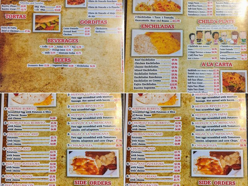 El Valle Mexican Cafe Menu