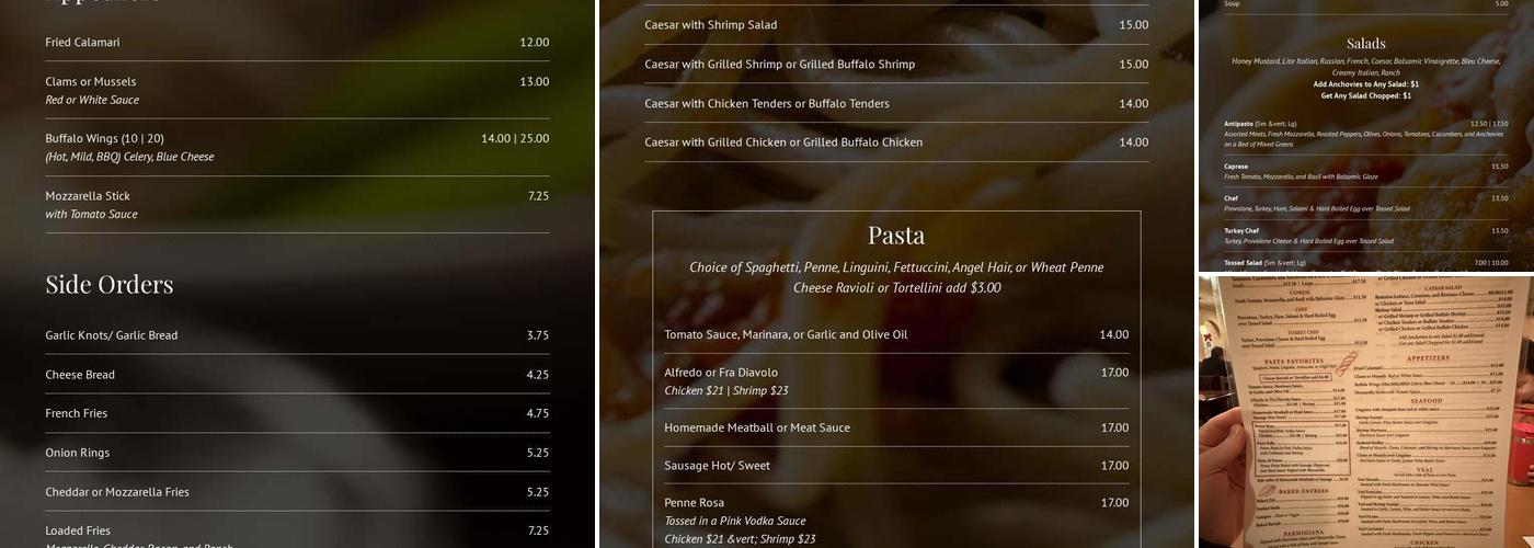 Bella's Restaurant & Pizzeria Menu