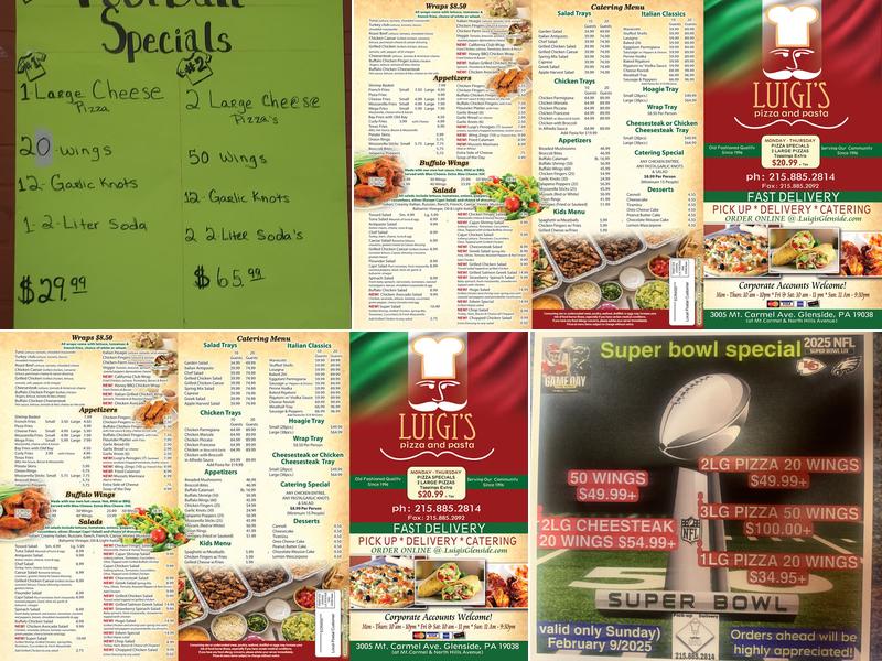 Luigi's Pizza and Pasta Menu