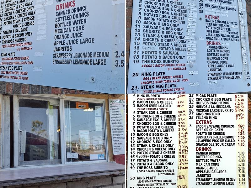 sinaloa's mexican food Menu