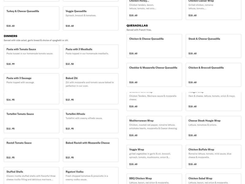 Little Italy Pizzeria Menu