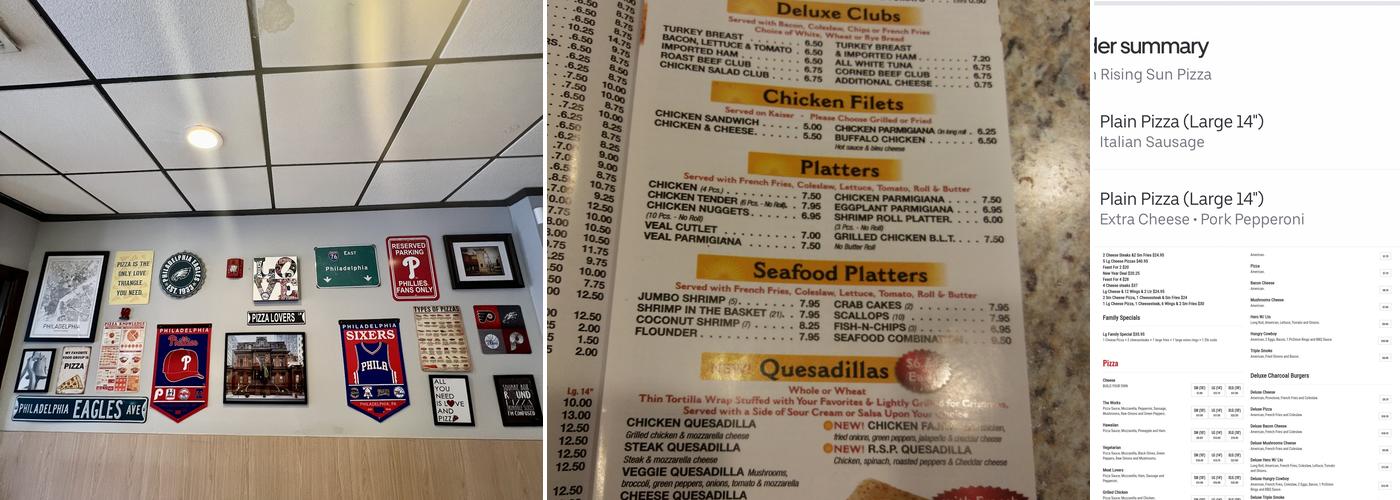 Rising Sun Pizza Philadelphia Menu