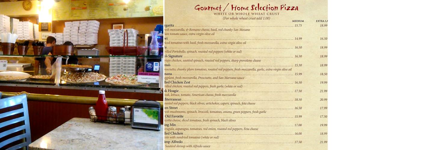 Toto's Pizzeria Menu