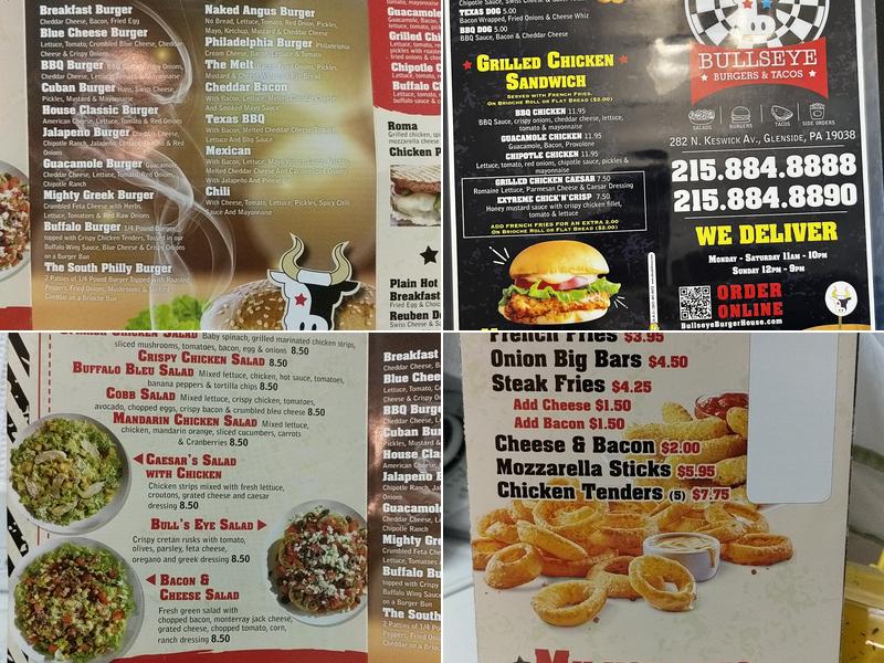 Bullseye Burgers & Tacos Menu