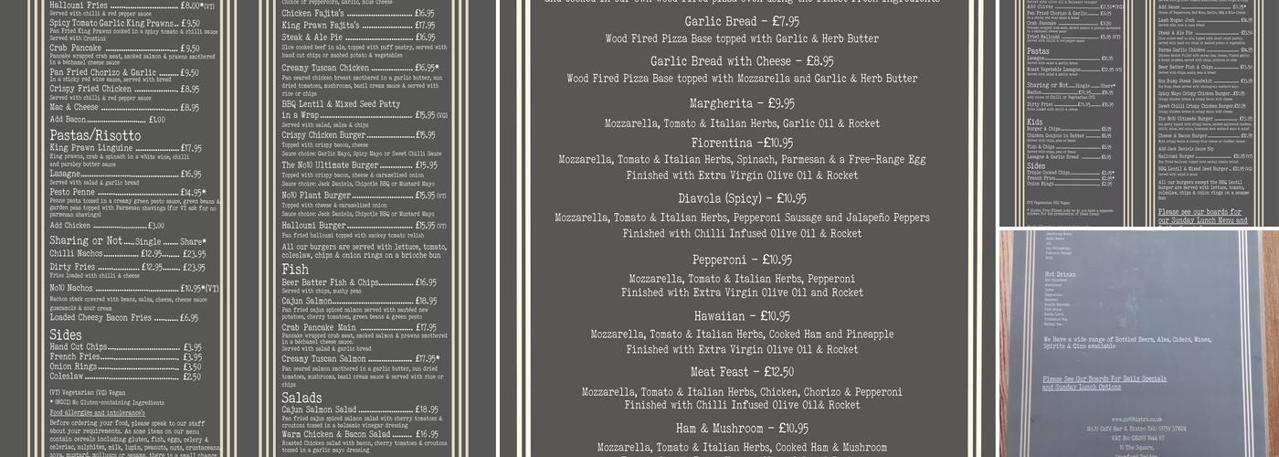 No. 10 Cafe Bar & Bistro Menu