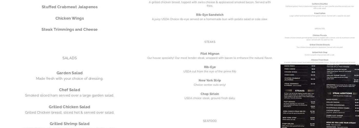 Gus' Menu