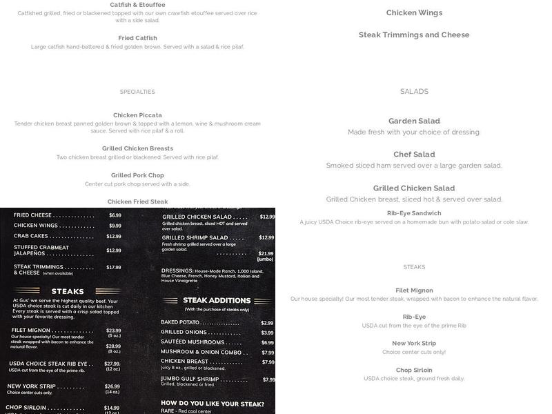 Gus' Menu