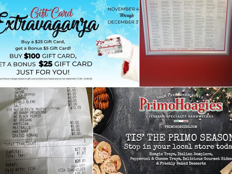 PrimoHoagies Menu