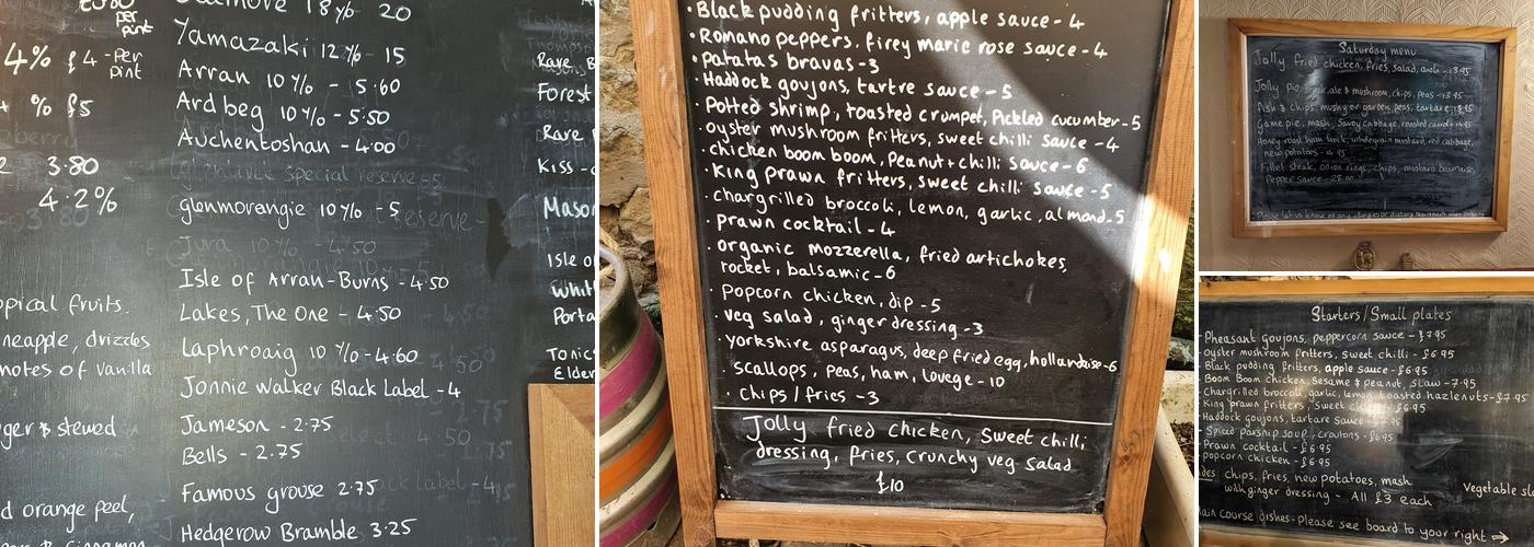 The Jolly Farmer Inn Menu