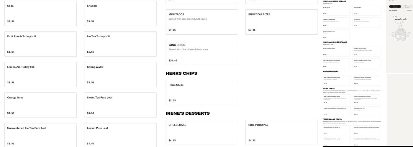 Heritage Hoagies Menu