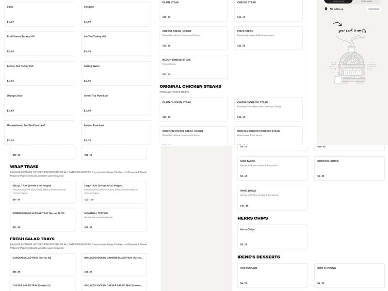 Heritage Hoagies Menu