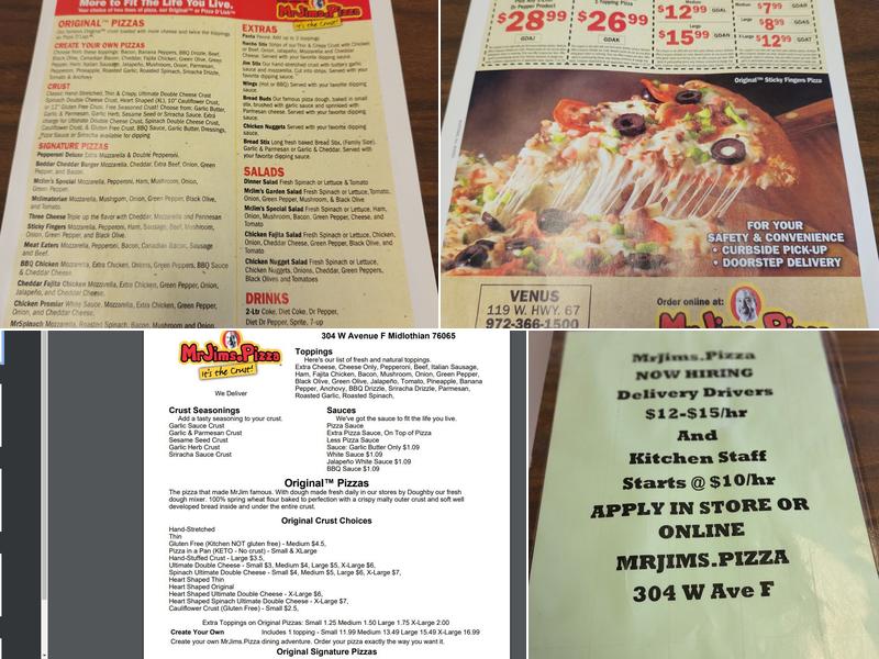 MrJims.Pizza Menu