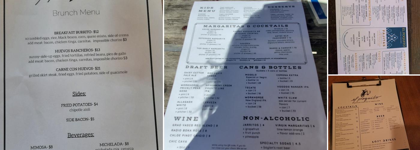 El Poquito Menu