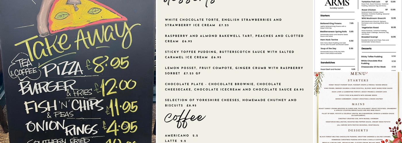 The Smithy Arms Menu