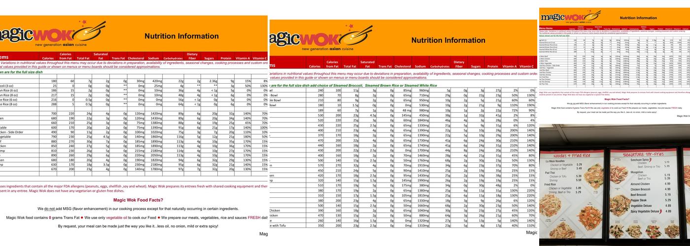 Magic Wok Menu