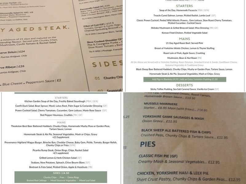 Crown & Cushion Menu