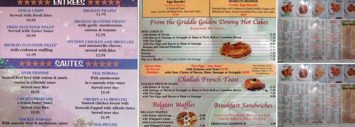 Five Star Restaurant Menu