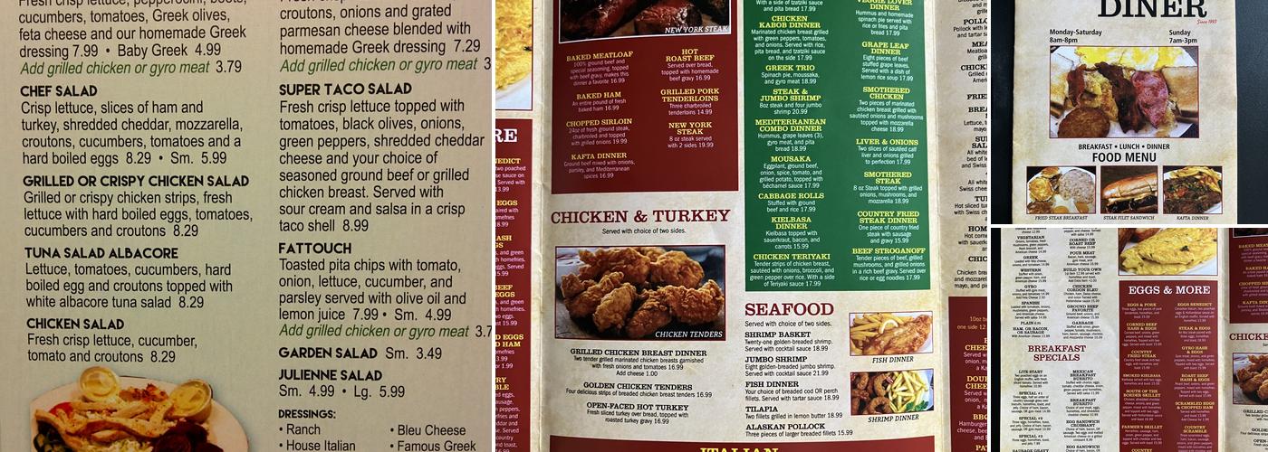 Sam's Diner of Maumee, OH Menu