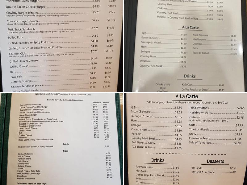 Drane’s Kurve Inn Menu