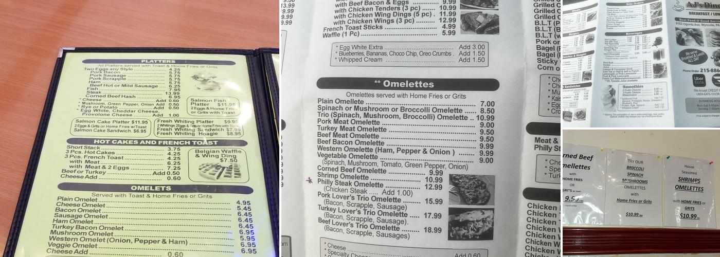 A J's Menu
