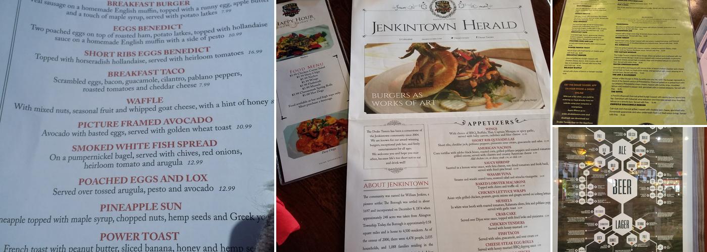 The Drake Tavern Menu