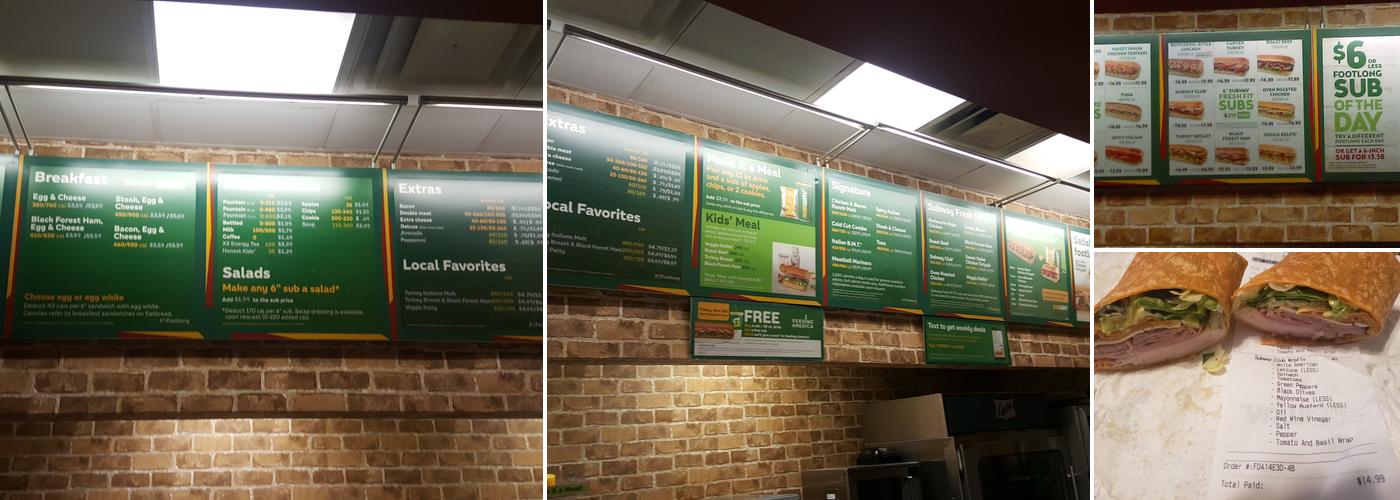 Subway Menu