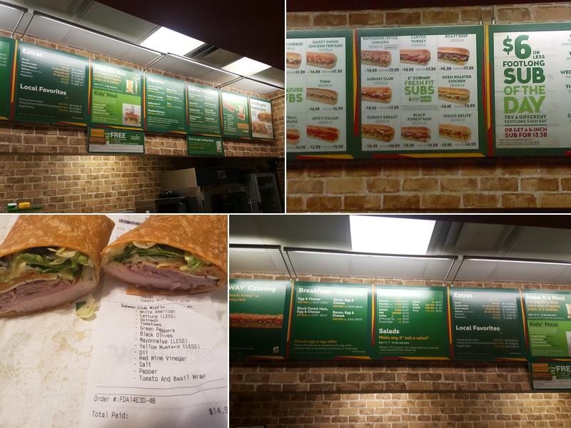 Subway Menu