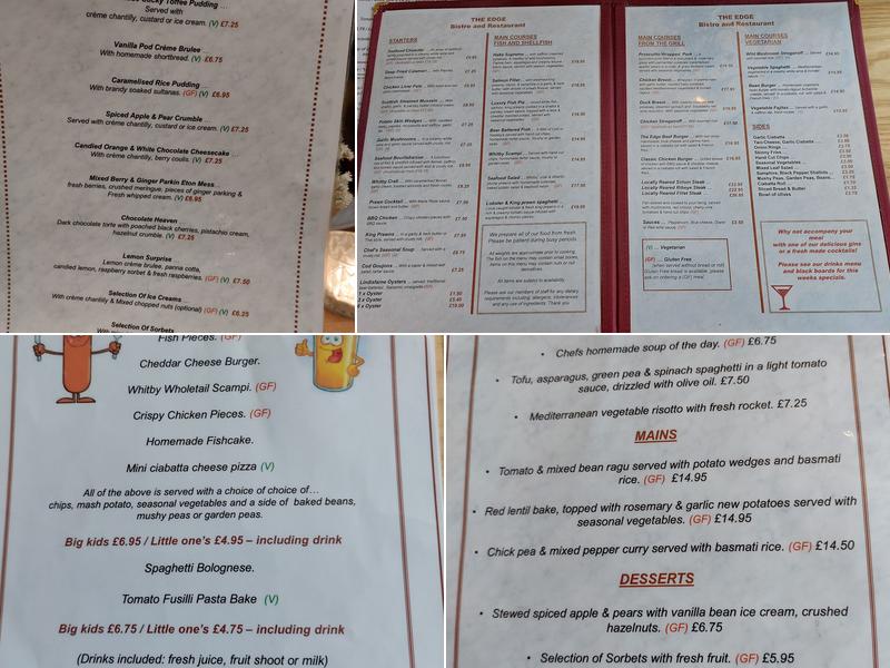 The Edge Restaurant Menu