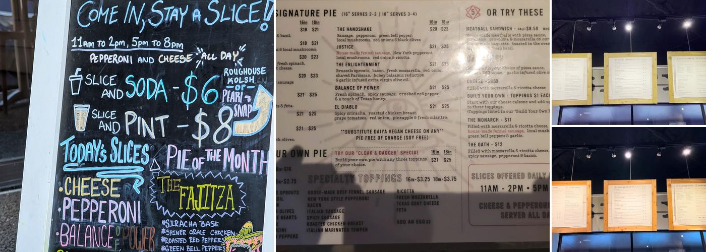 Pie Society Menu