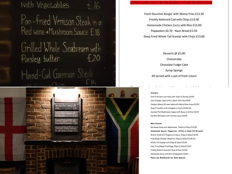 The Barley Mow Menu
