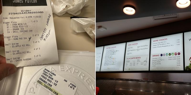 Panda Express Menu