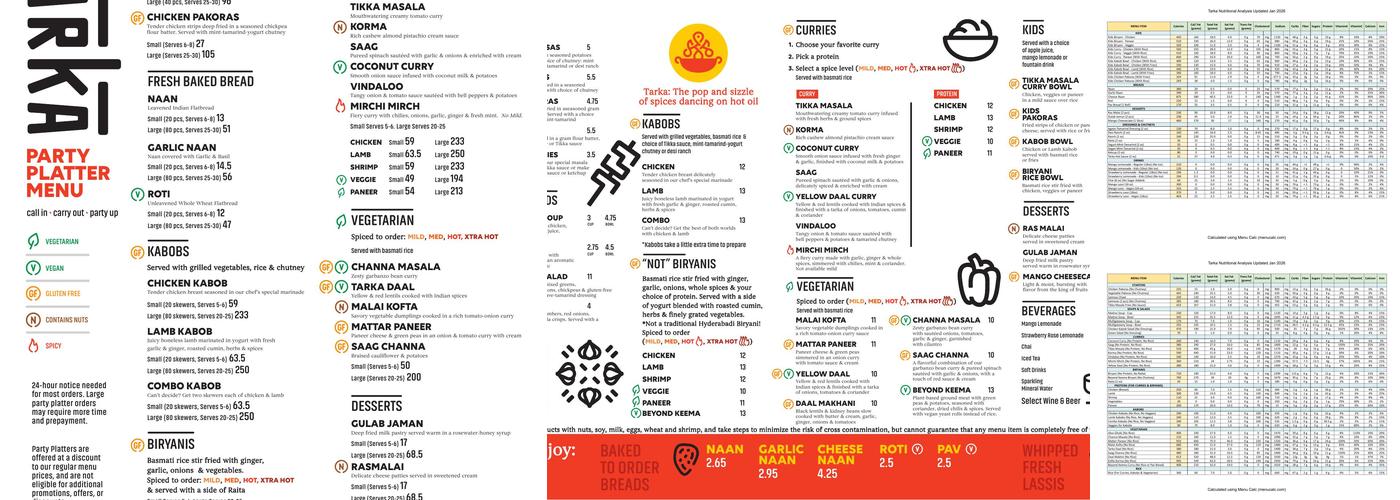 Tarka Menu