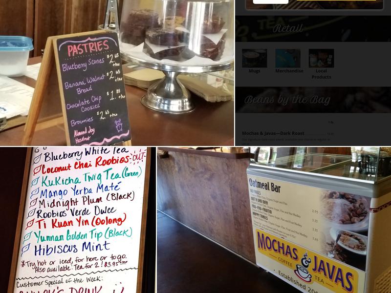 Mochas & Javas Menu
